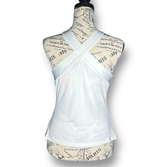 SHEIN BAE S White Criss-Cross Halter Top NWT Cross Neck Y2K Clubwear Chic - Picture 5 of 7